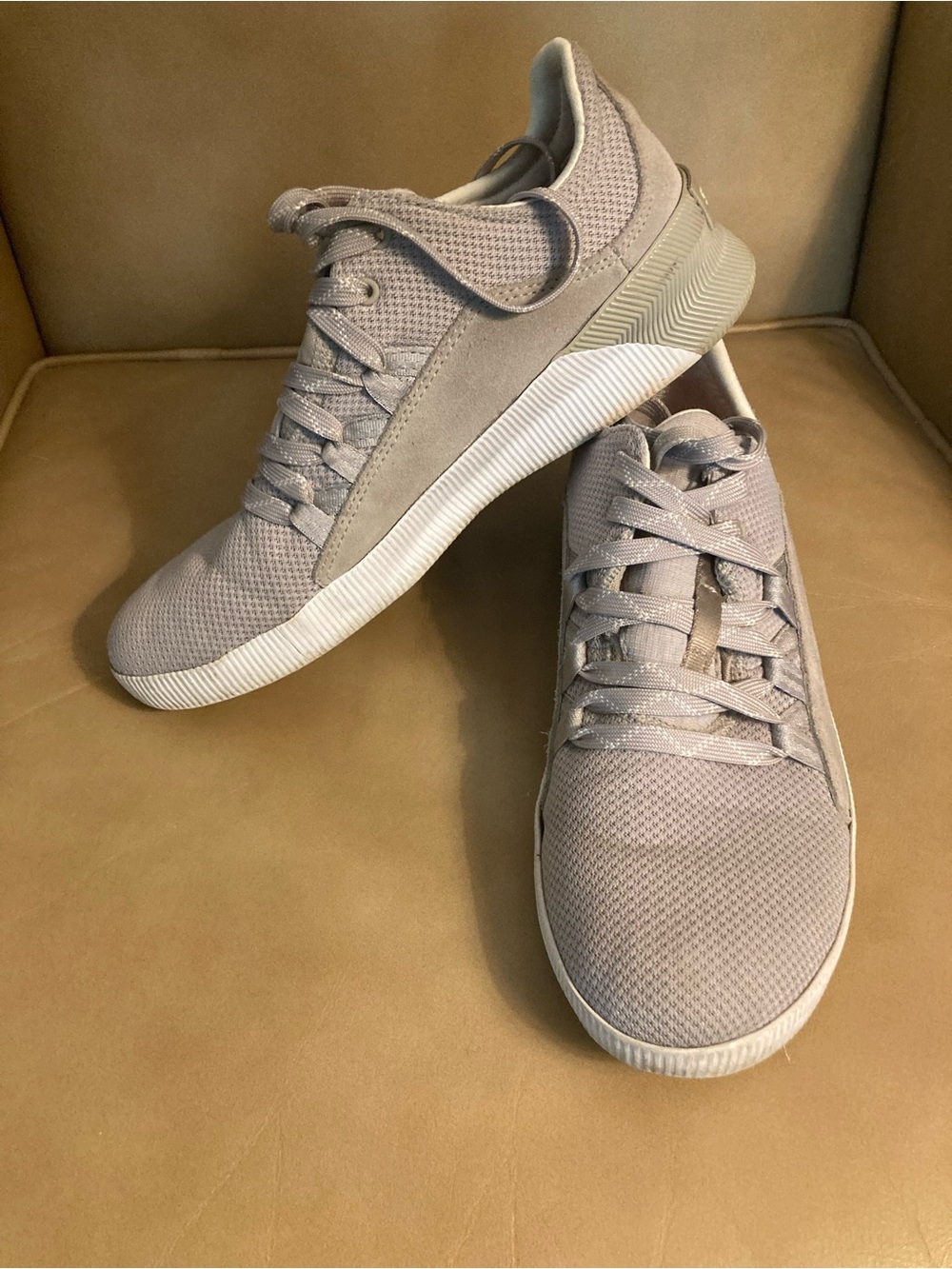 Sorel Taupe Knit Casual Lace-Up Sneakers